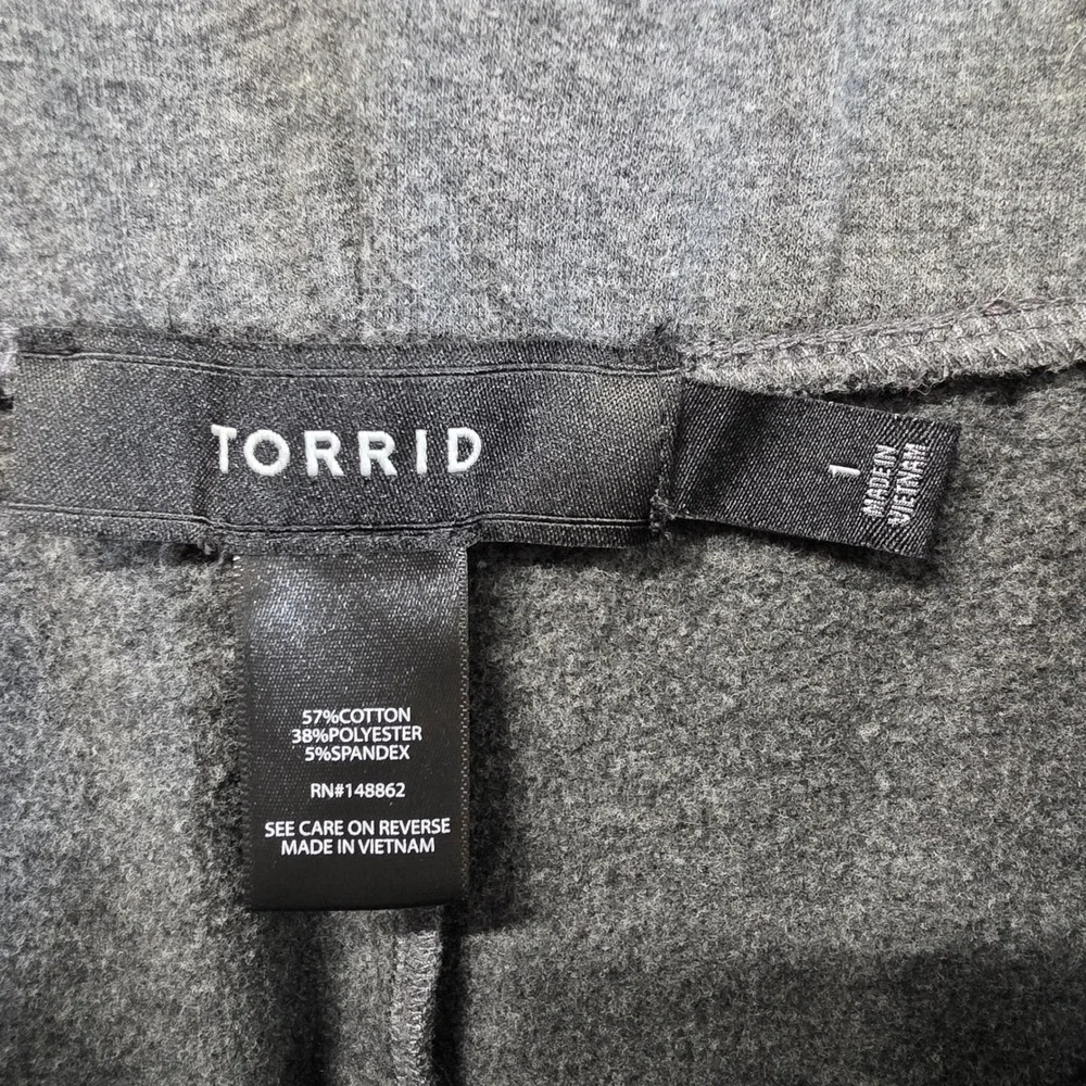 Torrid Charcoal Gray Wide‎ Leg Crop Knit Pants Womens Size 1 US 1X 14-16